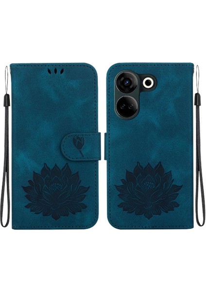 Tecno Camon 20 Kickstand Cüzdan Kickstand Manyetik Lotus Için Flip Case (Yurt Dışından)