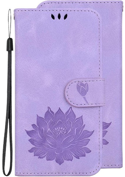 Tecno Pop 5 Lte Cüzdan Kickstand Manyetik Kabartma Lotus Için Flip Case (Yurt Dışından)