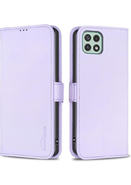 Galaxy A22 5g Manyetik Darbeye Tpu Iç Kabuk Pu Için Flip Case (Yurt Dışından)