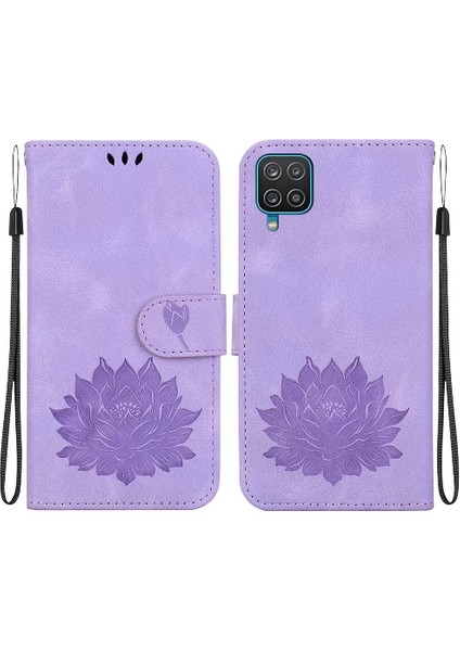 Galaxy A12 5g Kickstand Manyetik Cüzdan Kabartma Için Flip Case (Yurt Dışından)