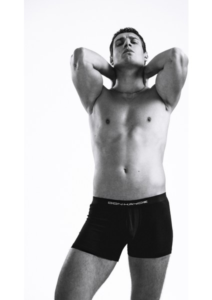 Premium Micro Modal Siyah Erkek Boxer Short