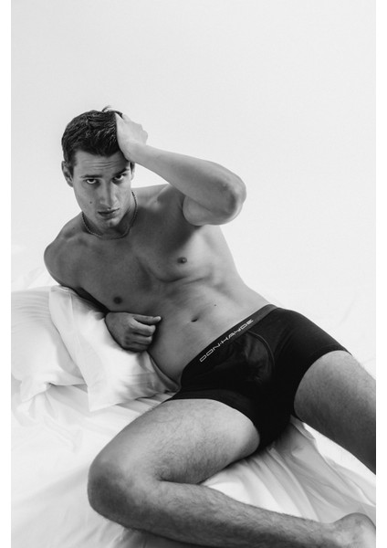 Premium Micro Modal Siyah Erkek Boxer Short