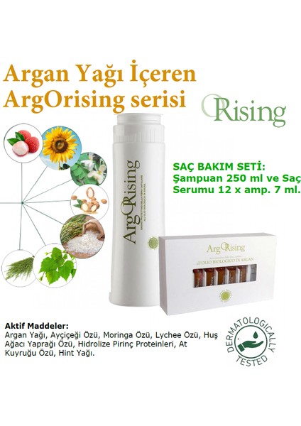 Argan Yağı Içeren Saç Bakım Seti: Şampuan & Saç Serumu.