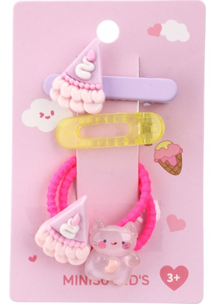 Eğlence Serisi Dondurma Figürlü 4'Lü Saç Toka Seti - Tatlı Ve Renkli Stil modelleri