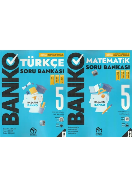 Model Eğitim Yayıncılık 5.sınıf Banko Türkçe - Banko Matematik Soru Bankası 2 Kitap