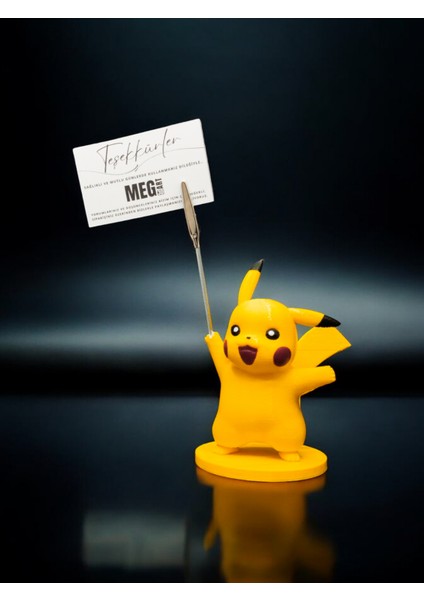 Pikachu Figürlü Not Tutucu - Pokemon Temalı Masa Üstü Aksesuarı Metal Kıskaç Notluk