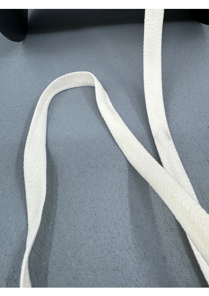 1 cm Dokuma Muss Lastik-5 Metre (Ekru)