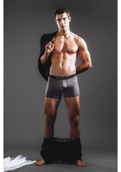 Premium Micro Modal Antrasit Gri Erkek Boxer Short