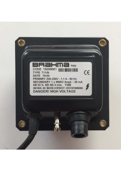 T11/N Sargılı Ateşleme Transformatörü 15099001 220-230V 1.1A 50Hz 1 x 9000V 20MA 33%