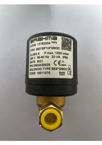 E6G*S8*1/4*GMOC Valf 13752004 Pirinç Gövde Pmax 1000MBAR 230V 50-60Hz 20VA