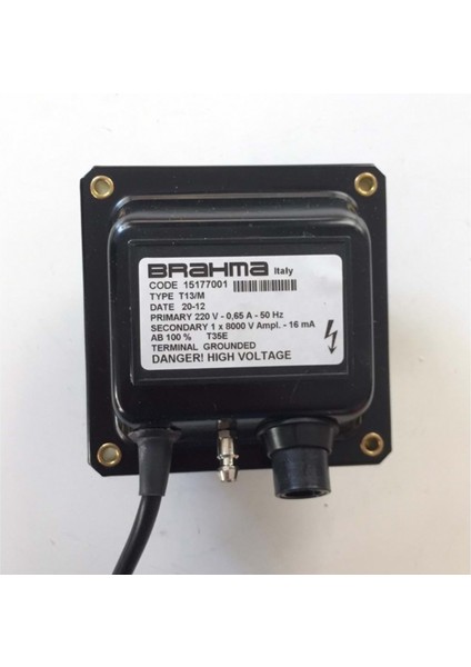 T13/M Sargılı Ateşleme Transformatörü 15177001 220V 0.65A 50Hz 1 x 8000V 16MA 100% (Saclı)