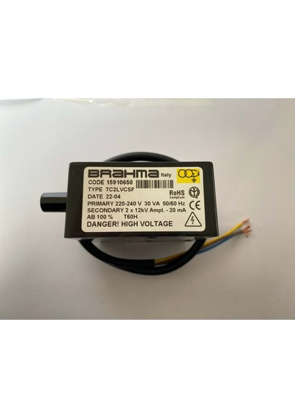 TC2LVCSF Elektronik Ateşleme Transformatörü 15910650 220-240V 30VA 50/60Hz 2 x 12KV 100%
