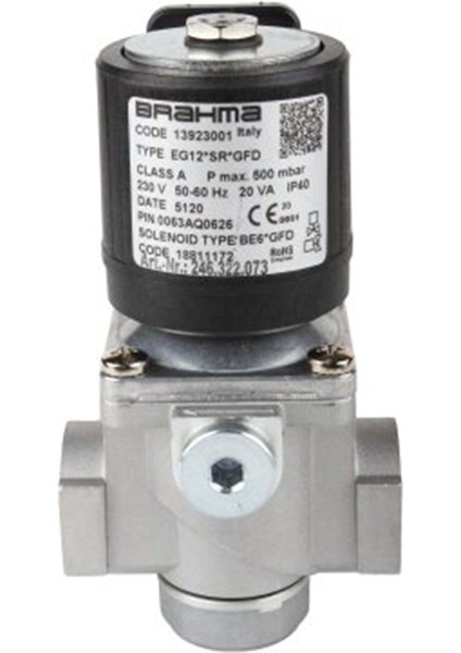 EG12*SR*GFD Valf 13923001 1/2'' Debi Ayarlı Pmax 500MBAR 230V 50-60Hz 20VA