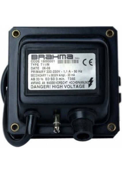 T11/M Sargılı Ateşleme Transformatörü 15093001 220-230V 1.1A 50Hz 1 x 9000V 20MA 33% (Saclı)