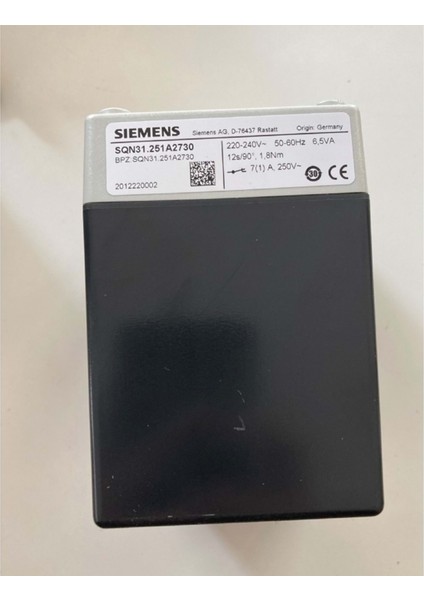 Sıemens SQN31.251A2730 Servomotor 220-240V 50-60Hz 6.5VA 12S/90° 1.8nm 7(1)A 250V