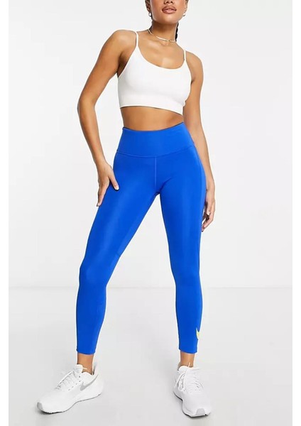 Dri Fit Fast Mid Rise 7/8 Running 3 Cepli Kadın Tayt Sax Mavi