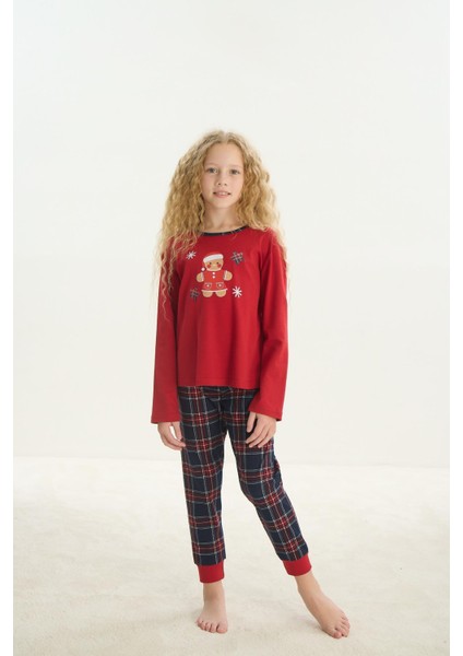 Kız Çocuk Garson Uzun Kol Kırmızı Pijama Takım C4T4N7O8 modelleri