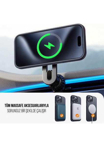 Apple iPhone 15 Pro Max Kılıf Kamera Korumalı Magsafe Wireless Şarj Özellikli Mat Şeffaf Renkli Kılıf