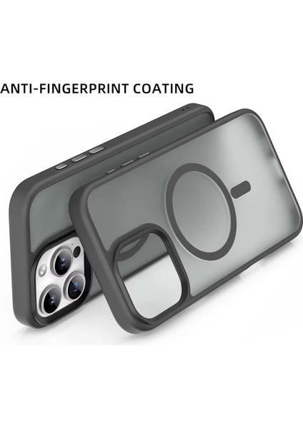 Apple iPhone 16 Pro Max Kılıf Kamera Korumalı Magsafe Wireless Şarj Özellikli Mat Şeffaf Renkli Kılıf