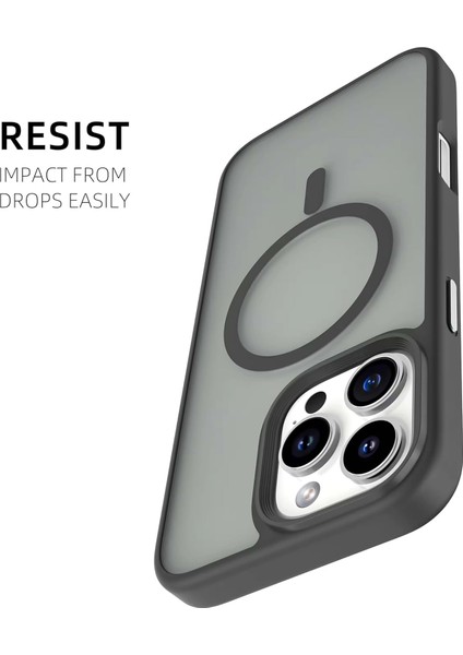 Apple iPhone 16 Pro Max Kılıf Kamera Korumalı Magsafe Wireless Şarj Özellikli Mat Şeffaf Renkli Kılıf