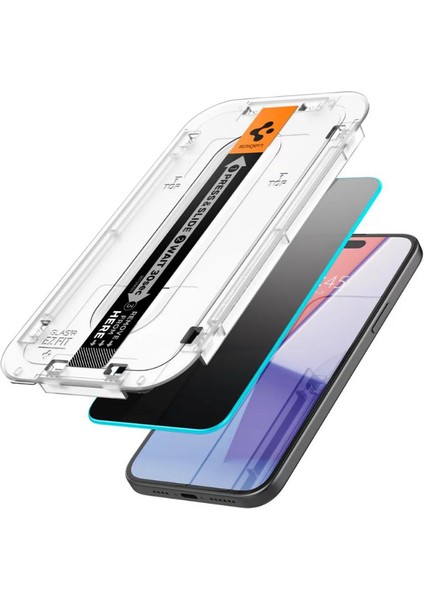 iPhone 16 / 15 Hayalet Cam Ekran Koruyucu Kolay Kurulum GLAS.tR EZ Fit Privacy HD - AGL07121