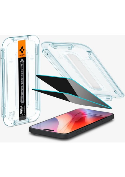 iPhone 16 / 15 Hayalet Cam Ekran Koruyucu Kolay Kurulum GLAS.tR EZ Fit Privacy HD (2 Adet) - AGL06905