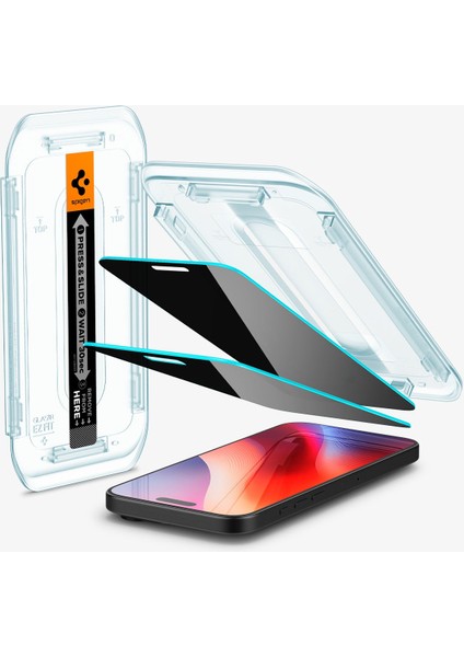iPhone 16 Pro Max Hayalet Cam Ekran Koruyucu Kolay Kurulum GLAS.tR EZ Fit Privacy HD (2 Adet) - AGL07908