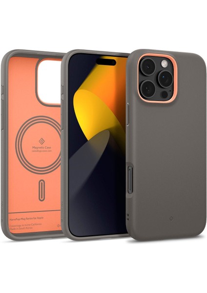 Caseology iPhone 16 Pro Kılıf Nano Pop Mag MagSafe özellikli Papaya Gray - ACS08173