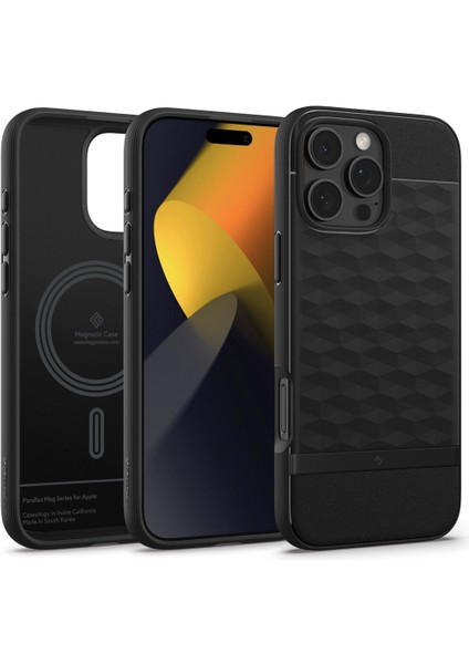 Caseology iPhone 16 Pro Kılıf Parallax Mag MagSafe özellikli Matte Black - ACS08169 modelleri