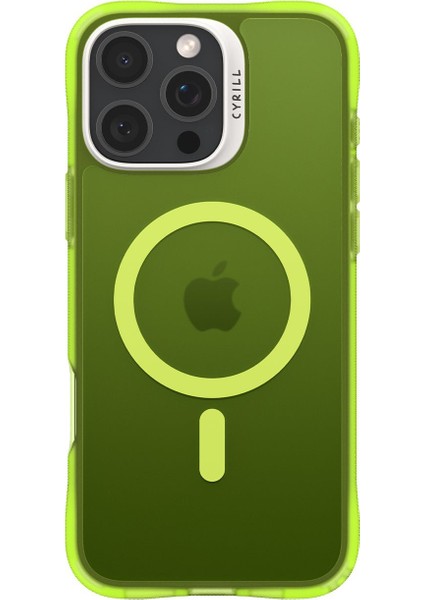 Ciel by CYRILL iPhone 16 Pro Max ile Uyumlu MagSafe Kılıf UltraSheer Mag Sararma Karşıtı Hava Kanalı Teknolojisi™ Askeri Sınıf Koruma Lime Mat Kapak - ACS08245