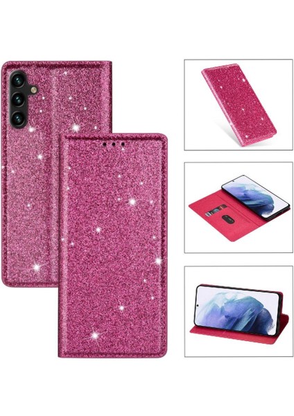 Samsung Galaxy A05S Için Glitter Flip Case Pu Deri Flip Case Cüzdan (Yurt Dışından)