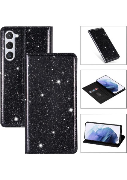 Samsung Galaxy S24 Artı Flip Case Cüzdan Kart Tutucu Için Glitter Flip Case (Yurt Dışından)
