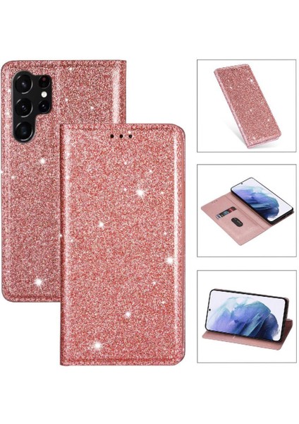 Samsung Galaxy S24 Ultra Manyetik Kapatma Flip Case Için Glitter Flip Case (Yurt Dışından)