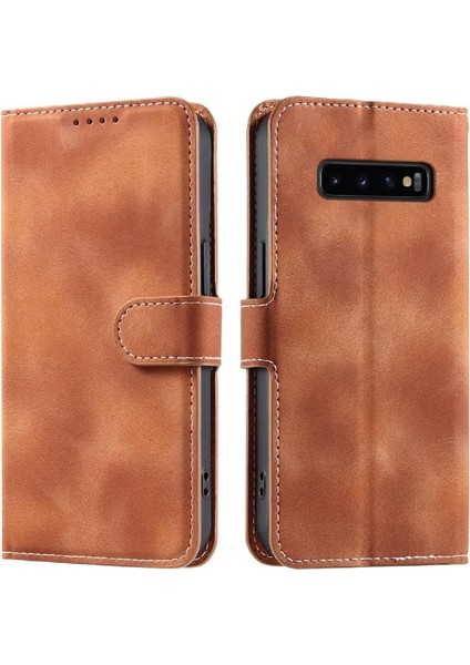 Samsung Galaxy S10 Artı Cüzdan Kart Yuvaları Manyetik Kickstand Için Flip Case (Yurt Dışından)
