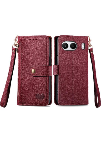 Oneplus Nord 4 Için Flip Case Darbeye Aşk Deri Kılıf Cüzdan Fermuar (Yurt Dışından)