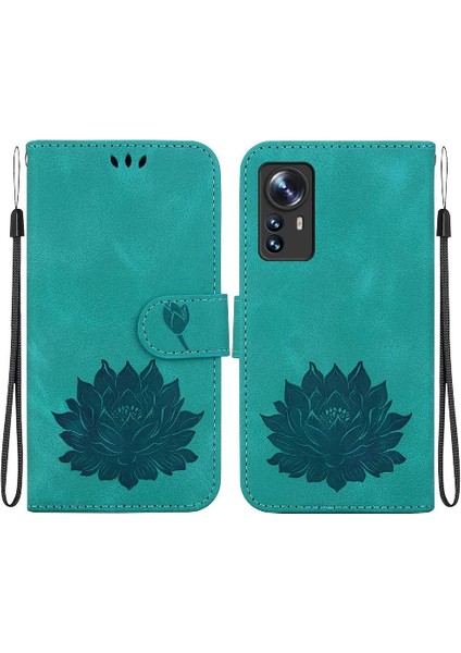 Xiaomi 12/12X Kickstand Manyetik Kickstand Kabartma Lotus Için Flip Case (Yurt Dışından)