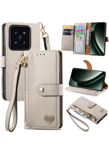 Xiaomi 14T Darbeye Fermuar Cüzdan Deri Kılıf Aşk Için Flip Case (Yurt Dışından) modelleri