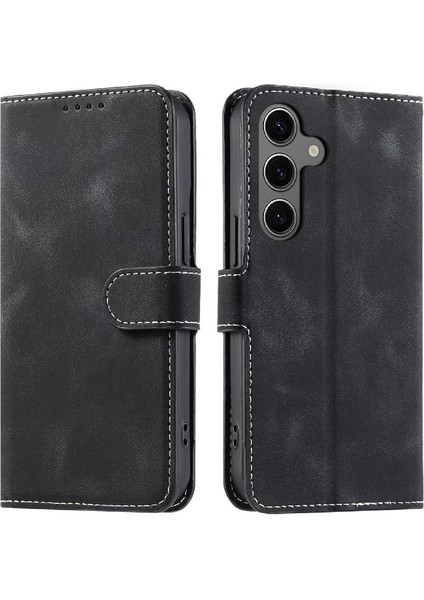 Samsung Galaxy S24 Için Flip Case Pu Deri Manyetik Kickstand Bilek Kayışı (Yurt Dışından)