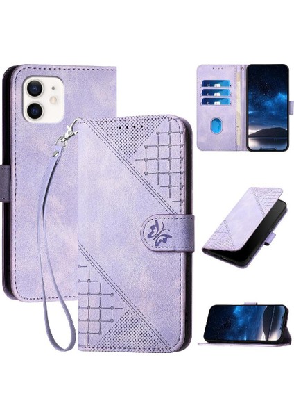 Ayrılabilir El Kayışı ile IPhone 11 Için Flip Case Kabartmalı Kelebek ve (Yurt Dışından)