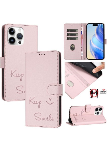 IPhone 14 Için Kılıf Pro Max Kapak Çevirin Pu Deri Rfıd Engelleme Kart Tutucu (Yurt Dışından)