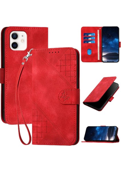 IPhone 12/12 Pro Kabartmalı Kelebek ve Kredi Kartı Yuvası Için Flip Case (Yurt Dışından)