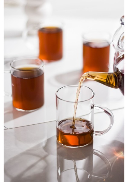 Cam Çaydanlık ve Cam Kupa Seti Cam Bardak Çay Kahve Takımı (9 Parça) modelleri