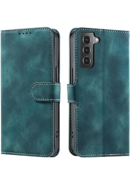 Samsung Galaxy S21 Artı Kickstand Bilek Kayışı Manyetik Pu Için Flip Case (Yurt Dışından)