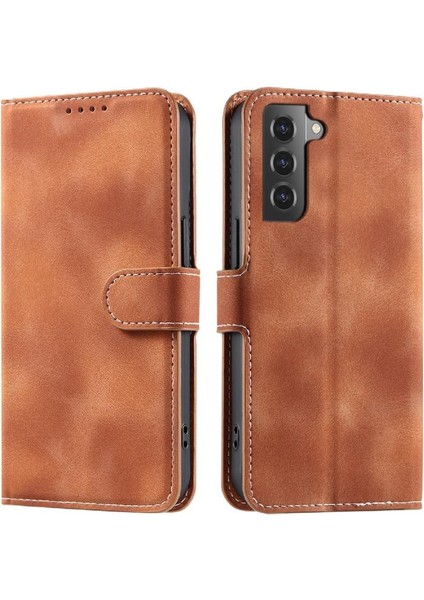 Samsung Galaxy S21 Artı Kickstand Bilek Kayışı Manyetik Pu Için Flip Case (Yurt Dışından)