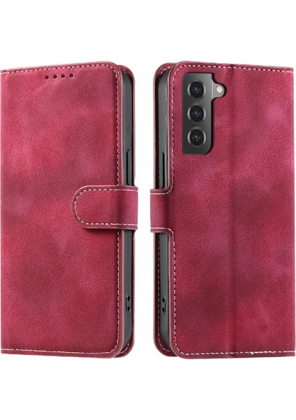 Samsung Galaxy S21 Artı Kickstand Bilek Kayışı Manyetik Pu Için Flip Case (Yurt Dışından)