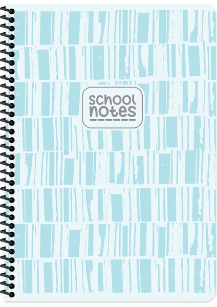 Kareli Karton Kapak Spiralli Çizgi Defter Mavi 16,5*22,5 80 Yp