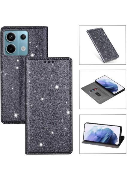 Xiaomi Redmi Not 13 Pro 4g Manyetik Kapatma Kartı Için Glitter Flip Case (Yurt Dışından)