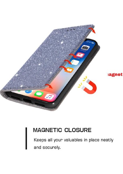 Xiaomi Redmi Not 13 Pro 4g Manyetik Kapatma Kartı Için Glitter Flip Case (Yurt Dışından)