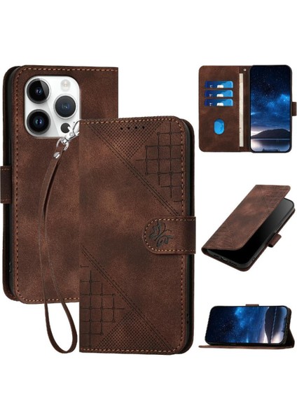 Ayrılabilir El Kayışı ve Kredi Kartı ile IPhone 16 Pro Için Flip Case (Yurt Dışından)