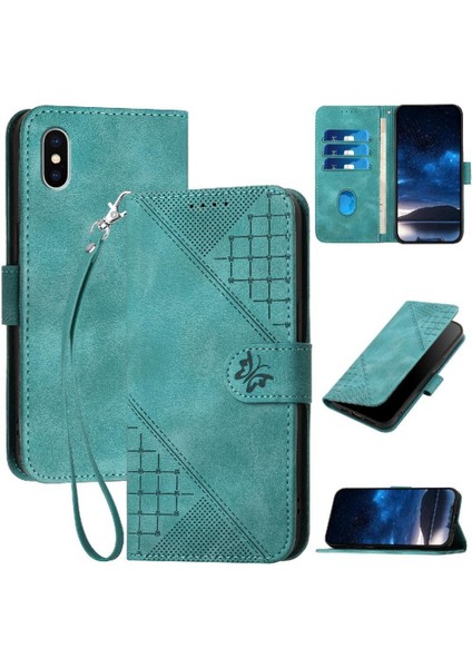 IPhone X/xs ve Kredi Kartı Yuvası Kabartmalı Kelebek Yüksek Flip Case (Yurt Dışından)